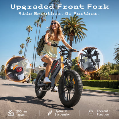HX Q6 Moped-Style Fat Tire Electric Bike